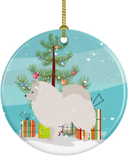Miniatura 50 de Caroline's Treasures American Toy Fox Terrier - Adorno de cerámica de Navidad para colgar en el árbol de Navidad, decoración para el hogar, Navidad