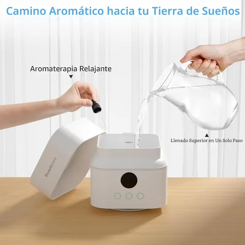 Miniatura 8 de Purificador de Aire y Humidificador Combo para Dormitorio, Cubre hasta 200 pies², Filtro H13 HEPA Verdadero, Tanque de Agua de 500ML, Difusor