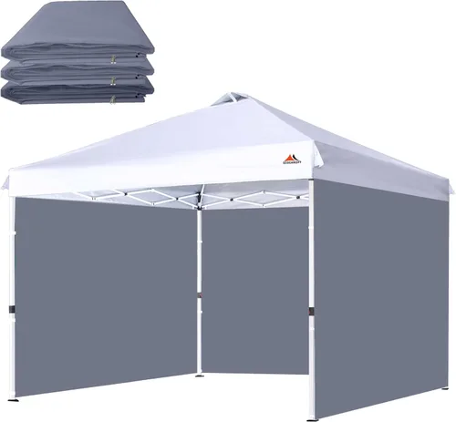 Miniatura 13 de SCOCANOPY SideWall para marco de toldo desplegable de 8 x 8 pies, paquete de 3 solamente Sunwall, (morado)
