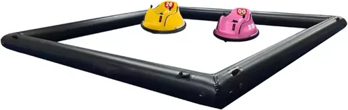 Miniatura 3 de Pista de carreras de coches de choque inflable adecuada para que los niños jueguen, solo tubo, fondo no incluido (Negro1-10 * 10 pies)