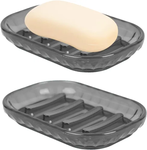 Paquete de 2 jaboneras para jabón de barra, jaboneras de baño, bandeja para jabón, jaboneras para ducha, baño, fregadero de cocina, jabonera, color