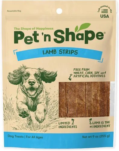 Pet 'n Shape Golosinas para perros de cordero Jerky - 9 onzas