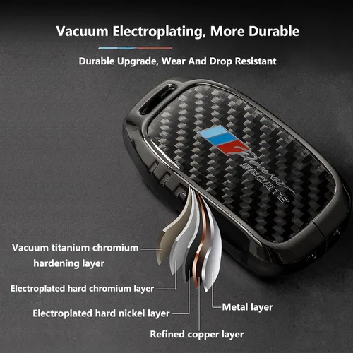 Miniatura 5 de Funda para llavero Honda con llavero, protección de aleación de zinc de fibra de carbono real compatible con 2022 2023 Accord Civic HR-V CR-V Pilot