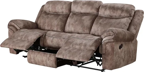 Miniatura 6 de Acme Zubaida - Sofá reclinable de terciopelo con base USB en 2 tonos chocolate