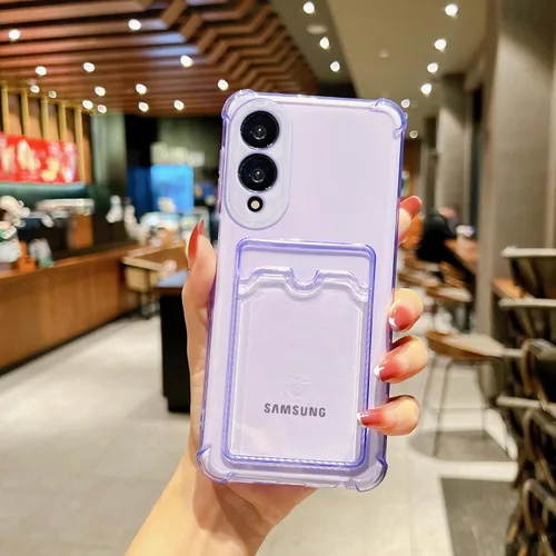 Miniatura 128 de Tuokiou Funda para Samsung Galaxy A14 5G, Fundas Protectoras Transparentes con Ranura para Tarjetas, Funda Cartera de TPU Suave Ajustada Resistente