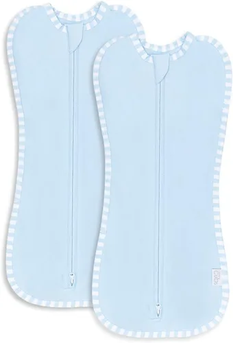 Miniatura 7 de Comfy Cubs Manta de envolver para bebé niña y niño, paquete de 2 Saco de dormir para recién nacido (S 0-3 meses, azul nómada, azul)