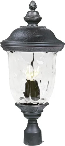 Maxim 3420WGOB Carriage House - Vidrio de agua tradicional de aluminio fundido DC para exteriores, montaje en poste/poste, 3 luces, 120 vatios