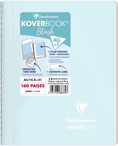 Miniatura 17 de Clairefontaine - Ref 961778C - Cuaderno con grapas Koverbook Blush (48 hojas) - Tamaño A5, regla rayada, papel de vitela cepillado de 3.17 oz/m²
