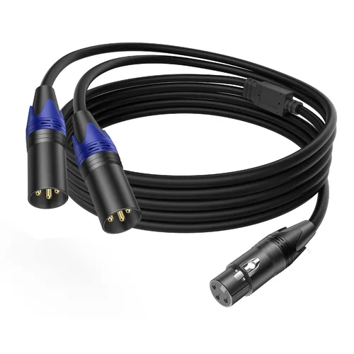 Miniatura 9 de LanSenSu XLR hembra a 2 XLR macho Patch Y Cable divisor de micrófono equilibrado Adaptador de audio (3.3 pies-2 unidades)