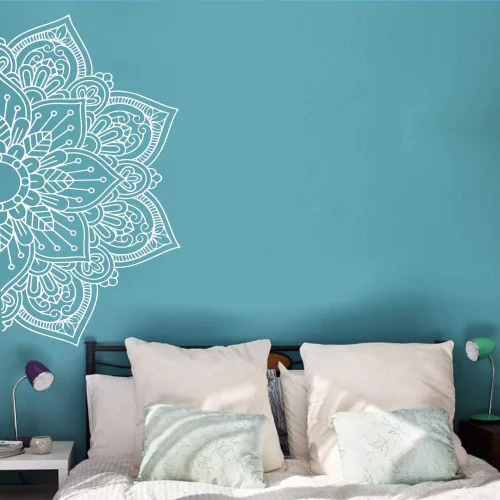 Miniatura 7 de Pegatinas de pared de vinilo de media mandala, papel tapiz para decoración de habitaciones de niños, calcomanías de vinilo