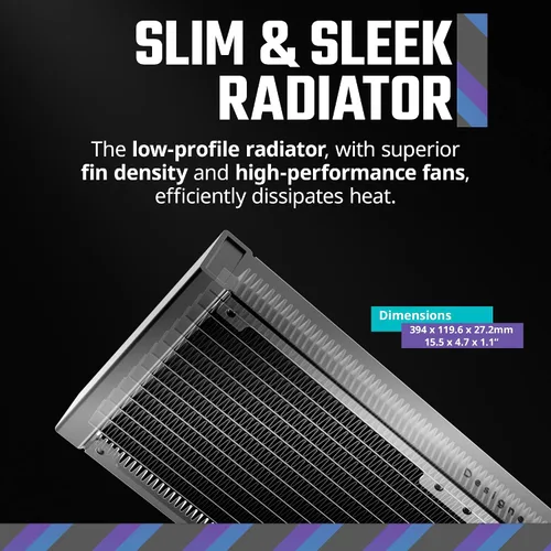 Miniatura 10 de Cooler Master 360 Atmos Enfriador líquido AIO de circuito cerrado impulsado por el rendimiento, R9 Ultra 9, bomba aRGB de doble cámara, radiador