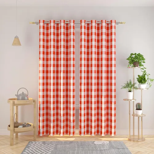 Miniatura 96 de Cortinas de 24 pulgadas de largo con diseño Buffalo Check Gingham Plaid para ventanas de cocina y baño, tratamiento para ventanas con 2 paneles