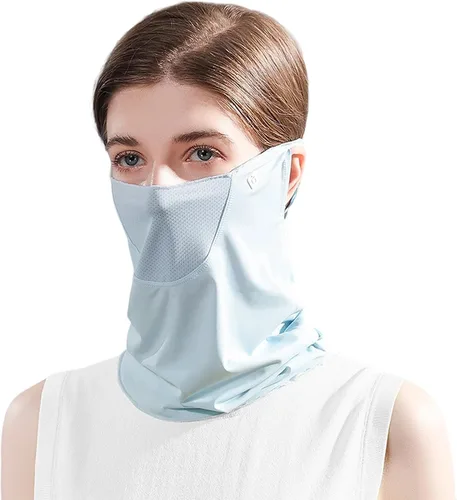 Miniatura 11 de Protección solar UV, polaina para el cuello, máscara facial refrescante para protección solar, pasamontañas transpirable, bandana para mujer
