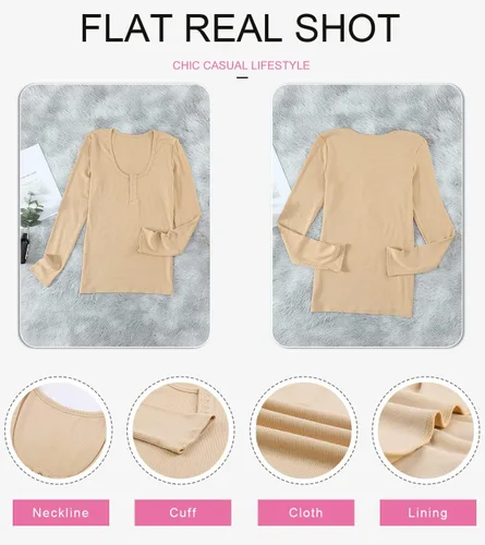 Miniatura 5 de Dokotoo Camisetas básicas de manga corta con cuello redondo y botones para mujer