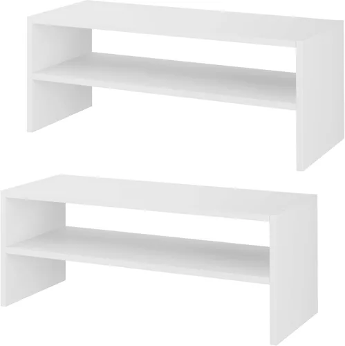 Miniatura 11 de Whitmor - Estante para zapatos apilable de madera con 2 estantes, nogal, 61 centímetros, paquete de 2