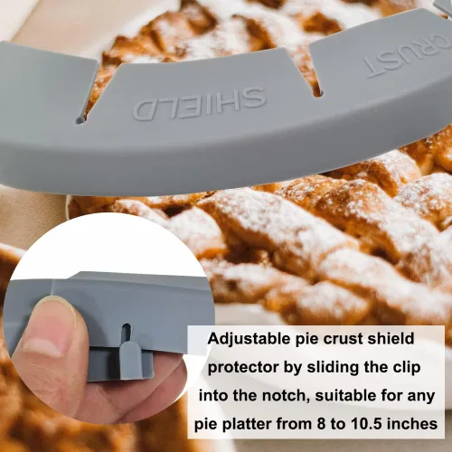 Miniatura 4 de Protector ajustable de corteza de tarta, protector de borde de pastel, herramientas redondas de silicona para hornear tartas, cubierta de pizza sin