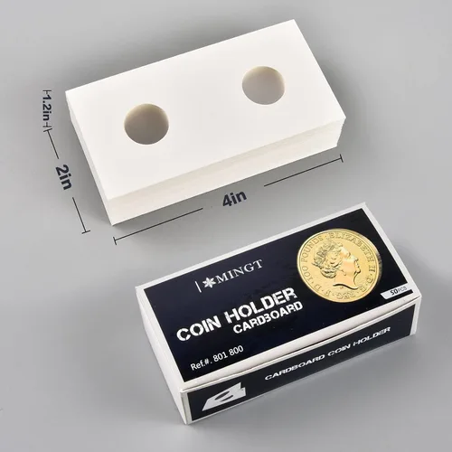 Miniatura 6 de 350 soportes para monedas de cartón, monedas, 2 x 2, 7 tamaños para coleccionistas, protector para coleccionistas, se adapta a 20.5, 23, 25, 27.5