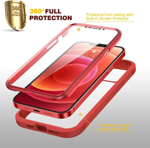 Miniatura 163 de Diaclara Funda diseñada para iPhone 16, mejorada [protección completa de la cámara], carcasa resistente de cuerpo completo con protector de pantalla