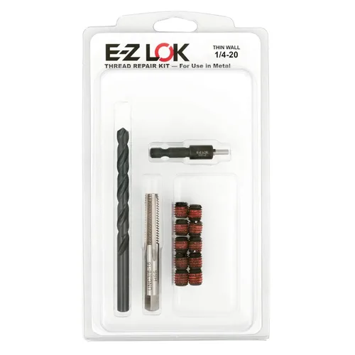 Miniatura 20 de E-Z LOK EZ-329-8 Kit de reparación de roscas para insertos roscados de acero al carbono metálico 1/2-13 y herramientas de instalación