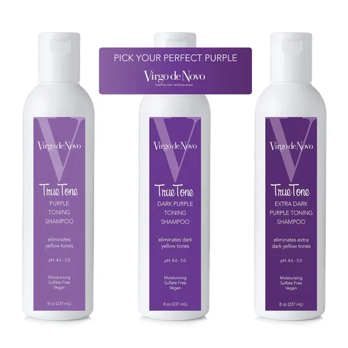 Miniatura 9 de Virgo de Novo Dark Purple Toning Shampoo Neutralizes Yellow & Brassy Tones, Brightens Blonde, Silver & Grey Hair, Sulfate-Free, Color-Safe