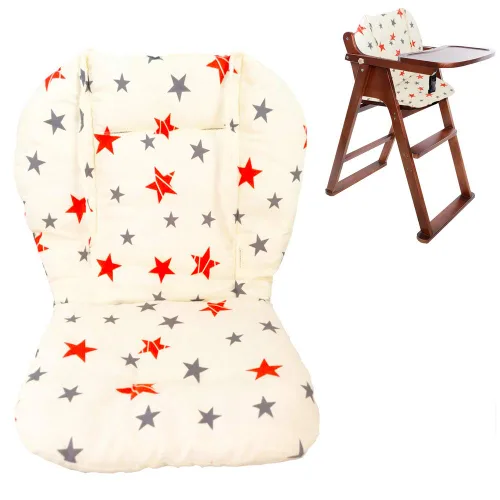 Miniatura 2 de Twoworld Funda para cojín de asiento de silla alta para bebé y correas para silla alta (arnés de 5 puntos) 1 traje (estrellas)