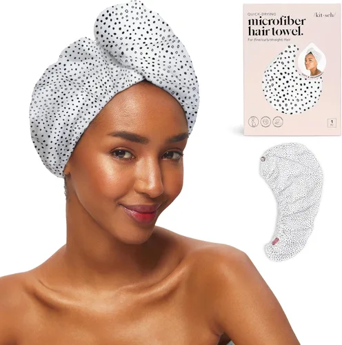 Miniatura 13 de Kitsch Toalla Envolvente de Microfibra para el Cabello para Mujeres - Toalla de Secado de Cabello Súper Absorbente - Secado Rápido