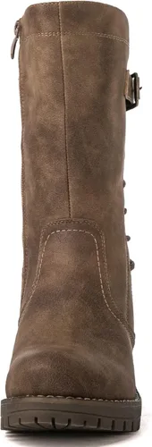 Miniatura 4 de Globalwin - Botas de motociclista para mujer, agujetas, a media pantorrilla, estilo militar, para festivales