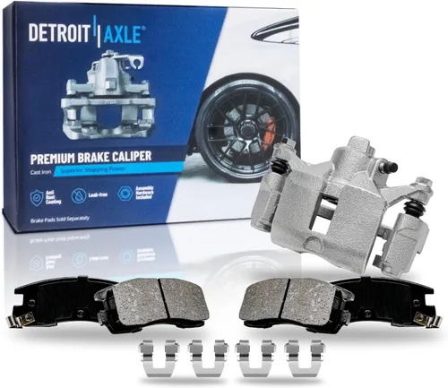 Miniatura 31 de Detroit Axle - Pastillas de freno de cerámica delanteras Reemplazo de pinza de freno derecha para Dodge Ram 1500 Dakota, Ram 1500 Classic - Juego