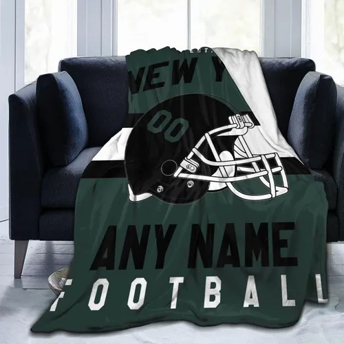 Miniatura 4 de SEAGGS Manta personalizada con diseño de ciudad de fútbol americano, decoración personalizada, manta impresa para añadir cualquier nombre y número