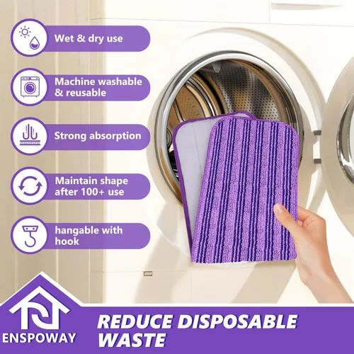 Miniatura 3 de Almohadillas reutilizables de repuesto para trapeador Swiffer PowerMop, paquete de 4 almohadillas de repuesto para PowerMop, almohadillas