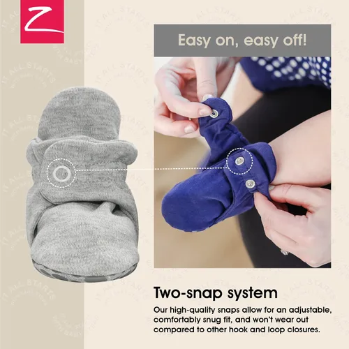 Miniatura 3 de Zutano - Botines de algodón orgánico para bebé, unisex, con suela antideslizante