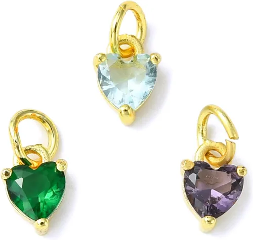 Miniatura 26 de Ipotkitt - 20 piezas de dijes de cobre con circonita cúbica micropavé en forma de flor con anillo de salto, dijes con forma de planta y flor