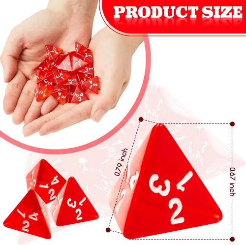 Miniatura 2 de Juexica 48 dados D4 de cuatro caras de 0.78 pulgadas a granel, cono transparente poliédrico, mini mini para actividades de mesa y tablero, fiesta