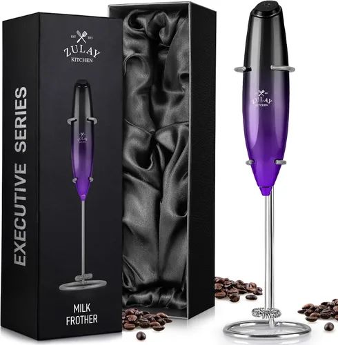 Miniatura 16 de Varita de espumador de leche mini y potente – Potente espumador de café de mano, mezclador de bebidas operado con batería – Tamaño de bolsillo Azul