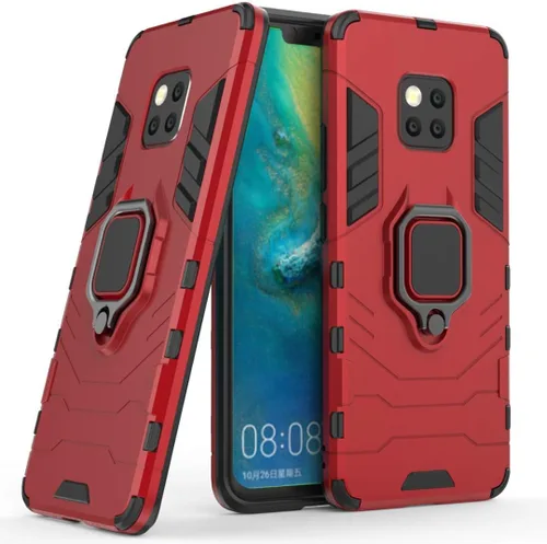 Miniatura 7 de Compatible con Huawei Mate20 Pro, funda de metal con anillo de agarre a prueba de golpes (funciona con soporte magnético para automóvil), funda Negro