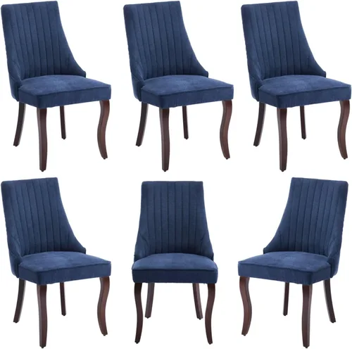 Miniatura 21 de Juego de 2 sillas de comedor, cómodas sillas decorativas tapizadas en tela para cocina y sala de estar, sillas de comedor con acolchado acanalado