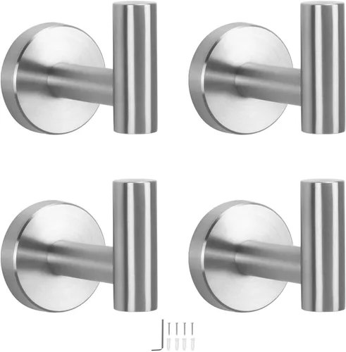 NearMoon Ganchos para toallas de baño, soporte para bata de acero inoxidable 304, gancho resistente para baño, sala de estar, hotel, cocina, garaje,