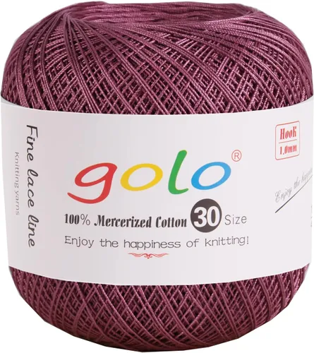 Hilo de ganchillo golo para tejer a mano Tamaño 30, hilo para calados color Hibiscus-166 166-Hibiscu