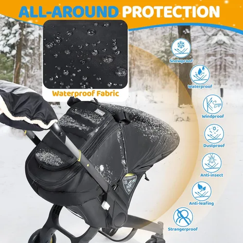 Miniatura 2 de IvyWind Funda de asiento de automóvil de invierno para bebé, funda universal para asiento de automóvil para bebés con ventana de malla transpirable