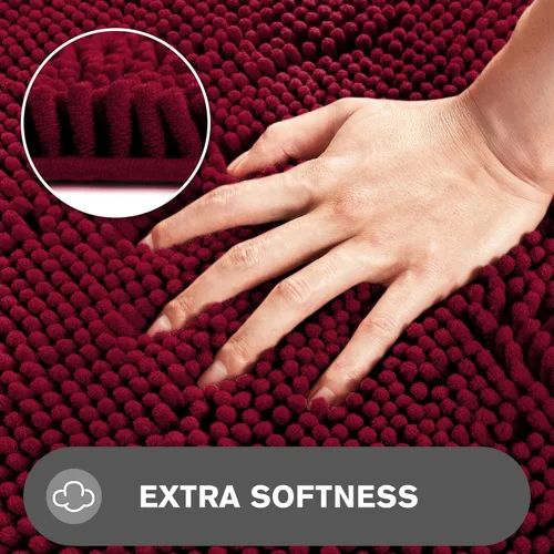 Miniatura 395 de Alfombra de baño pequeña de 12 x 18 pulgadas, lavable y absorbente, antideslizante, alfombra de baño de felpilla gruesa y suave para baño, ducha