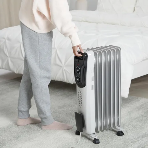 Miniatura 5 de Amazon Basics Radiador de aceite portátil para uso en interiores, 3 ajustes de calor, protección contra sobrecalentamiento, seguridad certificada