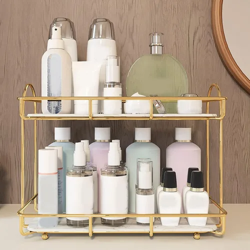 Miniatura 4 de Organizador debajo del fregadero, organizador de baño, estante de almacenamiento de cosméticos de gran capacidad de 2 niveles, estante
