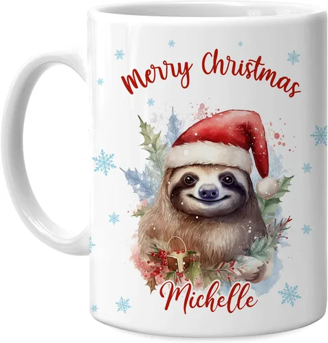 Miniatura 51 de Hyturtle Regalos personalizados para amantes de los osos – Taza de café de cerámica con nombre personalizado de oso con sombrero de Papá Noel