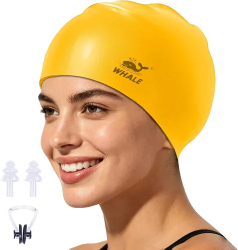 Miniatura 17 de WHALE Gorro de natación extragrande para mujeres y hombres, antideslizante, de alta elasticidad, mantiene el cabello seco, unisex, tamaño grande
