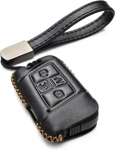 Vitodeco Estuche para Llave Inteligente de Cuero Genuino Compatible con Volkswagen Atlas, Jetta, Passat, Arteon, Tiguan, Golf GTI, Golf R 2018 -