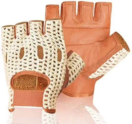 Miniatura 2 de Guantes de malla de cuero suave real W-1037 para entrenamiento de peso y silla de ruedas