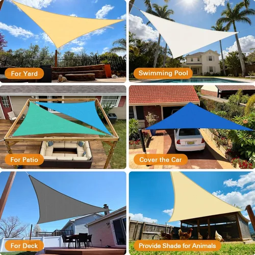 Miniatura 5 de Artpuch - Toldo tipo vela, de 6.53 oz/m², bloquea los rayos ultravioleta, ideal para el patio, jardín, instalaciones y actividades al aire libre