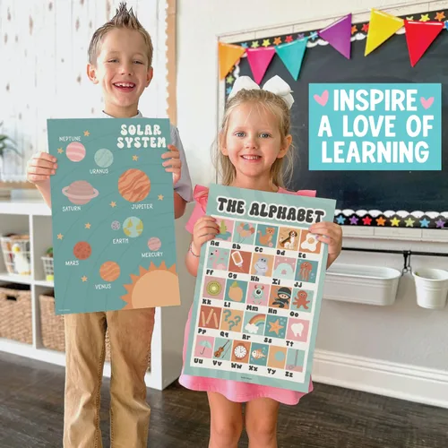 Miniatura 5 de Hadley Designs 16 pósters educativos laminados para niños pequeños de 1 a 3 años, pósters de aprendizaje para niños pequeños para preescolar