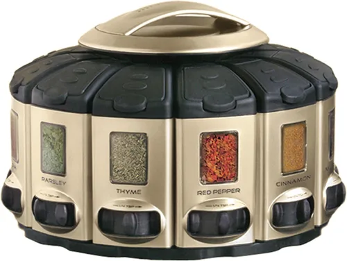 Miniatura 12 de Kitchen Art Select-A-Spice - Carrusel de medición automática Pro de 12 compartimentos para especias, color negro, 9.5 x 9.5 x 6.5 pulgadas
