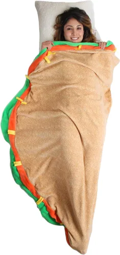 Gilbins Manta de forro polar ultrasuave para acurrucarse, para descansar, fiestas de pijamas, regalos, camping y viajes en coche (manta de taco)